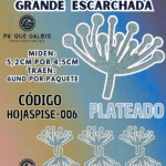HOJAS GRANDES PISTILO PLATEADO ESCARCHADAS 1 PAQUETE CONTIENE 6 UND CÓDIGO HOJASPISE-006