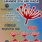 HOJAS GRANDES PISTILO ROJO ESCARCHADAS 1 PAQUETE CONTIENE 6 UND CÓDIGO HOJASPISE-018