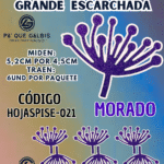 HOJAS GRANDES PISTILO MORADO ESCARCHADAS 1 PAQUETE CONTIENE 6 UND CÓDIGO HOJASPISE-021