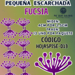 HOJAS PEQUEÑAS PISTILO FUCSIA ESCARCHADAS 1 PAQUETE CONTIENE 12 UND CÓDIGO HOJASPISE-013