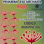 HOJAS PEQUEÑAS PISTILO ROJO ESCARCHADAS 1 PAQUETE CONTIENE 12 UND CÓDIGO HOJASPISE-016