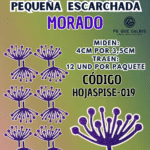HOJAS PEQUEÑAS PISTILO MORADO ESCARCHADAS 1 PAQUETE CONTIENE 12 UND CÓDIGO HOJASPISE-019