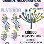 HOJAS GRANDES PISTILO PLATEADO HOLOGRÁFICAS 1 PAQUETE CONTIENE 6 UND CÓDIGO HOJASPISH-006