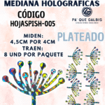 HOJAS MEDIANAS PISTILO PLATEADO HOLOGRÁFICAS 1 PAQUETE CONTIENE 8 UND CÓDIGO HOJASPISH-005