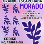 HOJAS GRANDES DOBLE ESPIGA MORADO ESCARCHADAS 1 PAQUETE CONTIENE 6 UND CÓDIGO HOJAESP2E-021