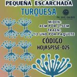 HOJAS PEQUEÑAS PISTILO TURQUESA ESCARCHADAS 1 PAQUETE CONTIENE 12 UND CÓDIGO HOJASPISE-028