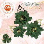 Peonias Verde olivo #PEONIA-013