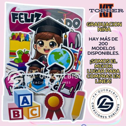 KIT TOPPER GRADUACIÓN NIÑA #KIT-273