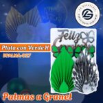 DecoPalma PLATA con Verde #DPALMA-027