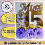 Deco 15 años Dorado con Lila #DECO15-012