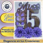Deco 15 Años Plateado Con Lila #DECO15-028