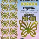 Mariposas Pequeñas Lenna Dorado Holográfica 1 paquete contiene 12 und. código MH-001
