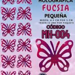 Mariposas Pequeñas Lenna Fucsia Holográfica 1 paquete contiene 12 und. código MH-004