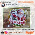 Topper Genérico mas capa metal feliz navidad Santa con bota