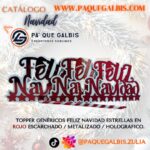 Topper Genérico feliz navidad con estrella (rojo)