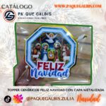 Topper Genérico mas capa metal feliz navidad nacimiento