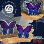 Mariposas TRADICIONAL MORADO CON AZUL 8UNID