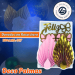 DecoPalma Dorado con Rosa Claro #DPALMA-003