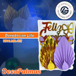 DecoPalma Dorado con Lila #DPALMA-012