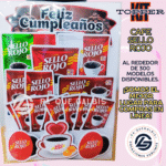 Kit Topper Cafe Sello Rojo #KIT-293