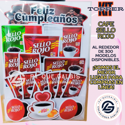 Kit Topper Cafe Sello Rojo #KIT-293
