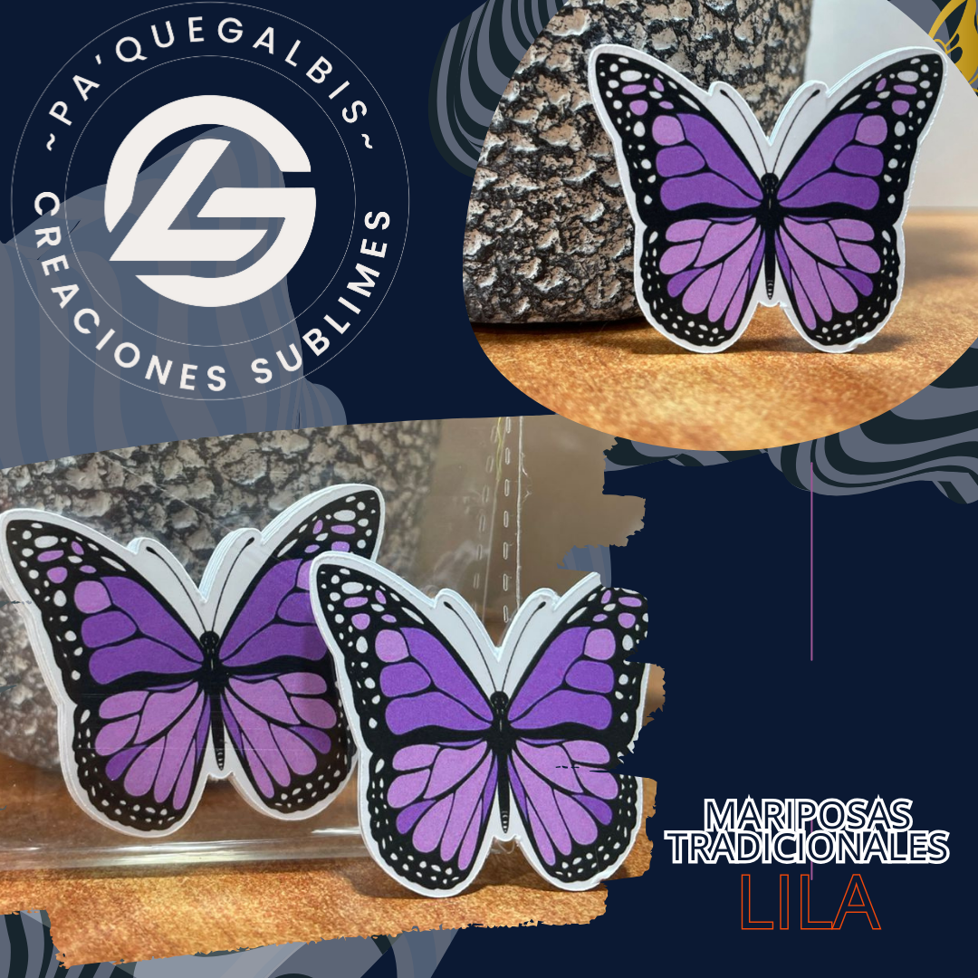 MARIPOSAS TODAS Mariposas TRADICIONAL LILA 8UNID - Imagen 1