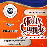 Topper Generico FC Corrido ROJO #TGM-006