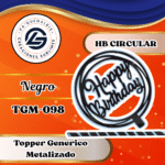 Topper Generico HBD Circular NEGRO #TGM-098