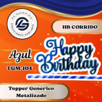 Topper Generico HBD Corrido AZUL #TGM-104