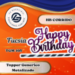 Topper Generico HBD Corrido FUCSIA #TGM-105