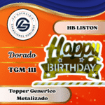 Topper Generico HBD Liston DORADO #TGM-111