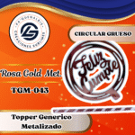 Topper Genérico FC Circular ROSA GOLD #TGM-043