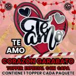 Topper Especial Corazón Garabato Te Amo