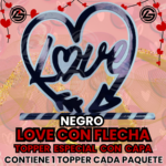 Topper Especial Love Con Flecha Negro