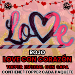 Topper Especial Love Con Corazón Rojo