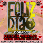 Topper Especial Feliz Día Cerrojo Dorado
