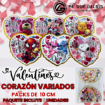 Packs De 10cm Corazon Variados X6unid