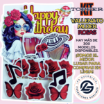 Kit Topper vallenato mujer ROSAS #KIT-308